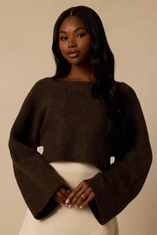 Bhodi Brown Cropped Sweater made by Lulus