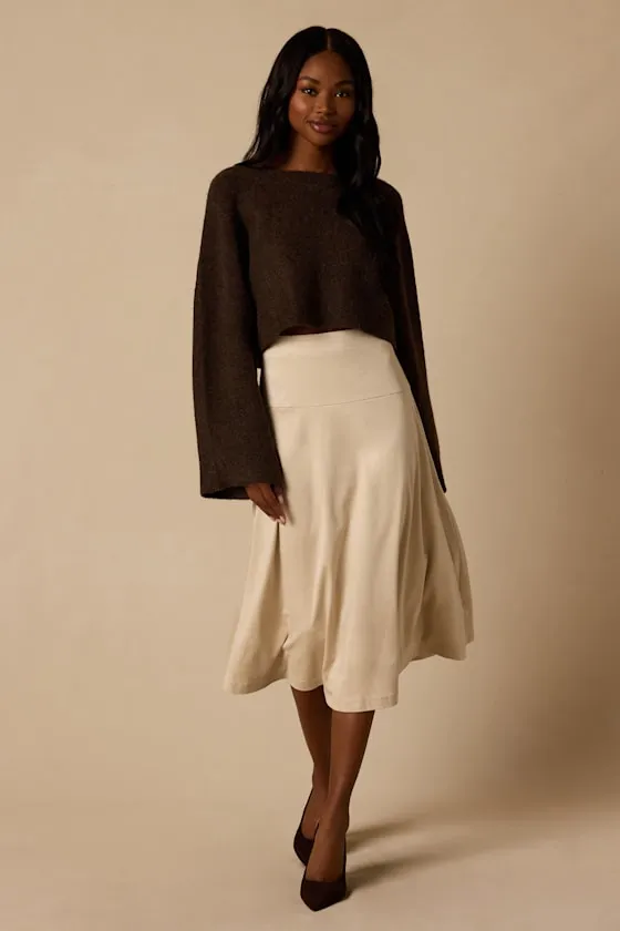 Bhodi Brown Cropped Sweater sold by Lulus product image thumbnail 3