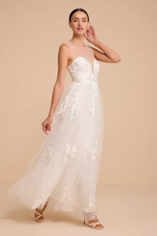 Ophelia White Embroidered Tulle Maxi Dress made by Lulus