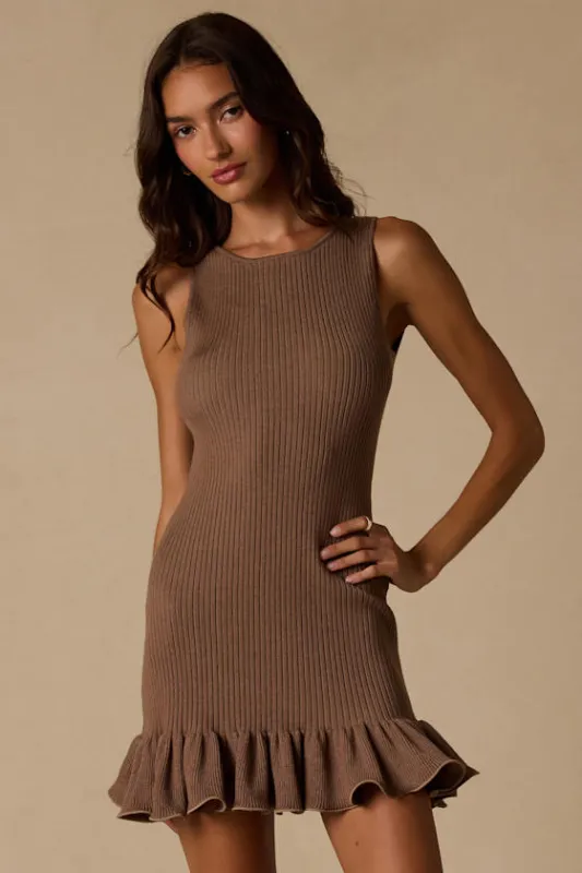 Waverly Taupe Backless Sleeveless Sweater Dress made by Lulus