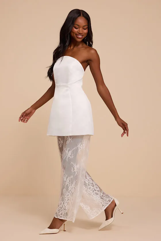 Slater White Strapless Lace Jumpsuit sold by Lulus product image thumbnail 3