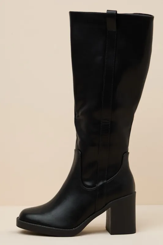 Javi Black Knee-High Boots made by Lulus