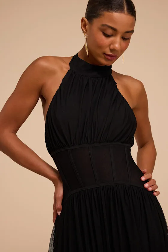 Lenora Black Halter Maxi Dress sold by Lulus product image thumbnail 2