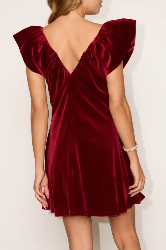 Abigail Burgundy Velvet Bow Mini Dress sold by Lulus product image thumbnail 3