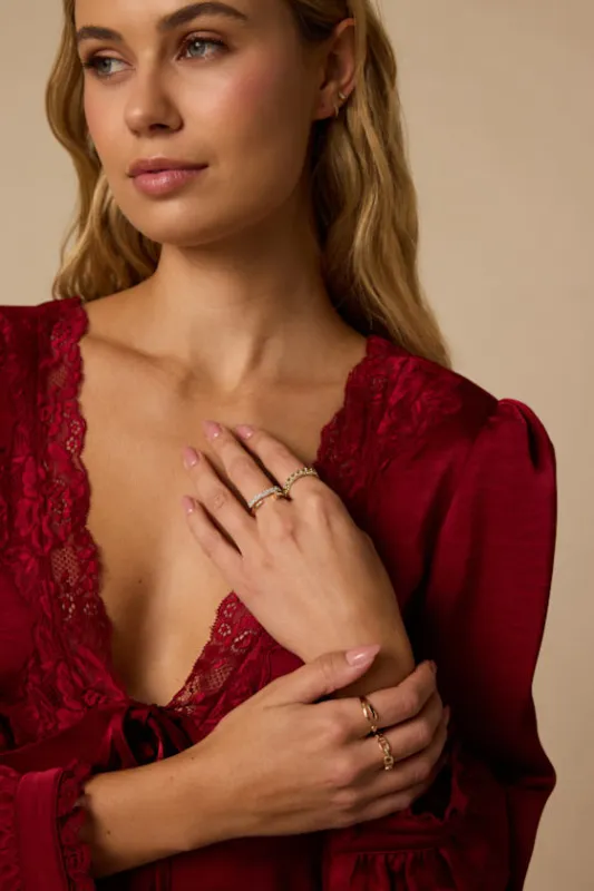 Jinx Gold 5-Piece Ring Set made by Lulus