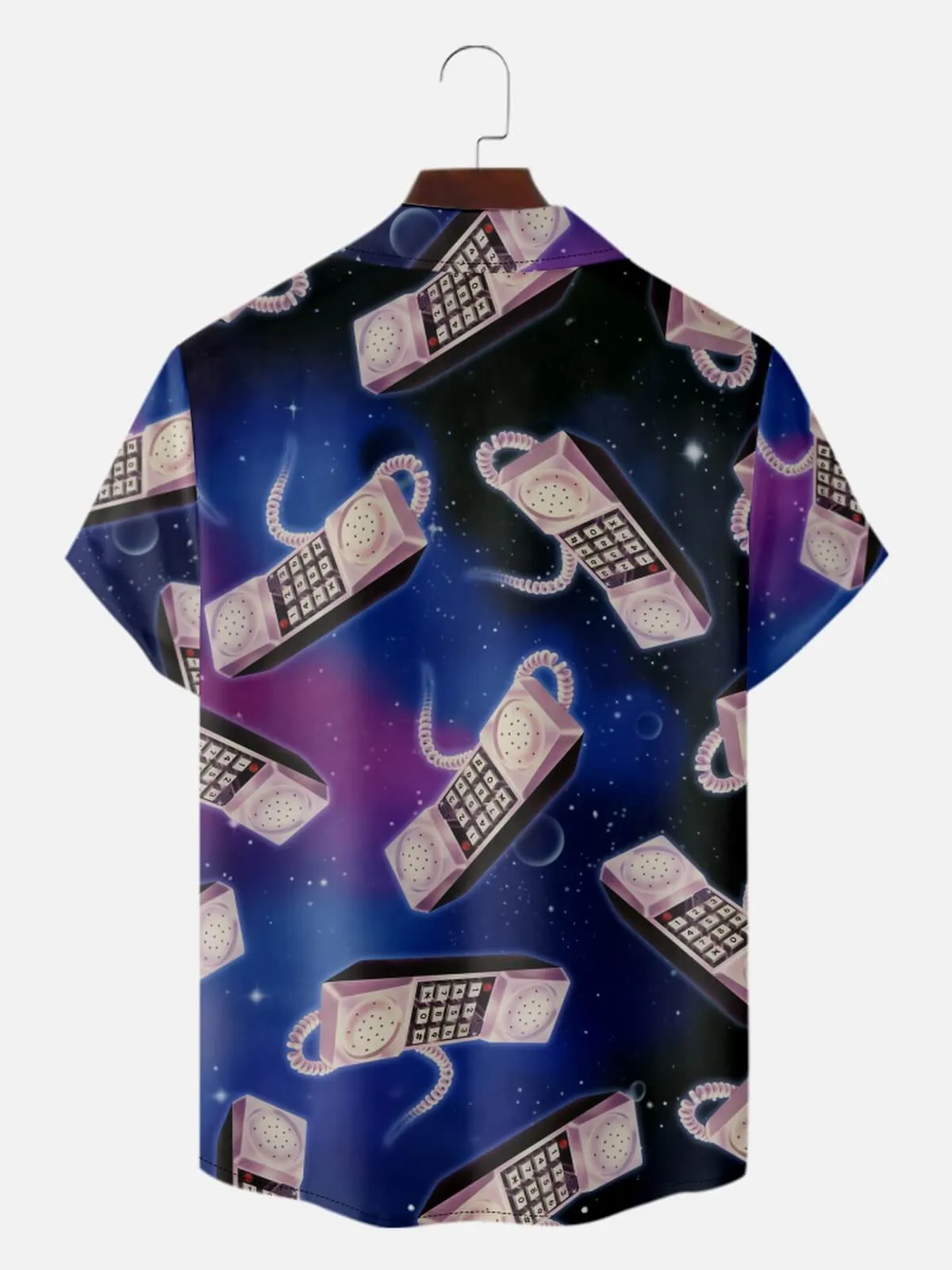 Men's Retro Space Phone All Over Print Short Sleeve Shirt sold by Eleven Oasis product image thumbnail 2