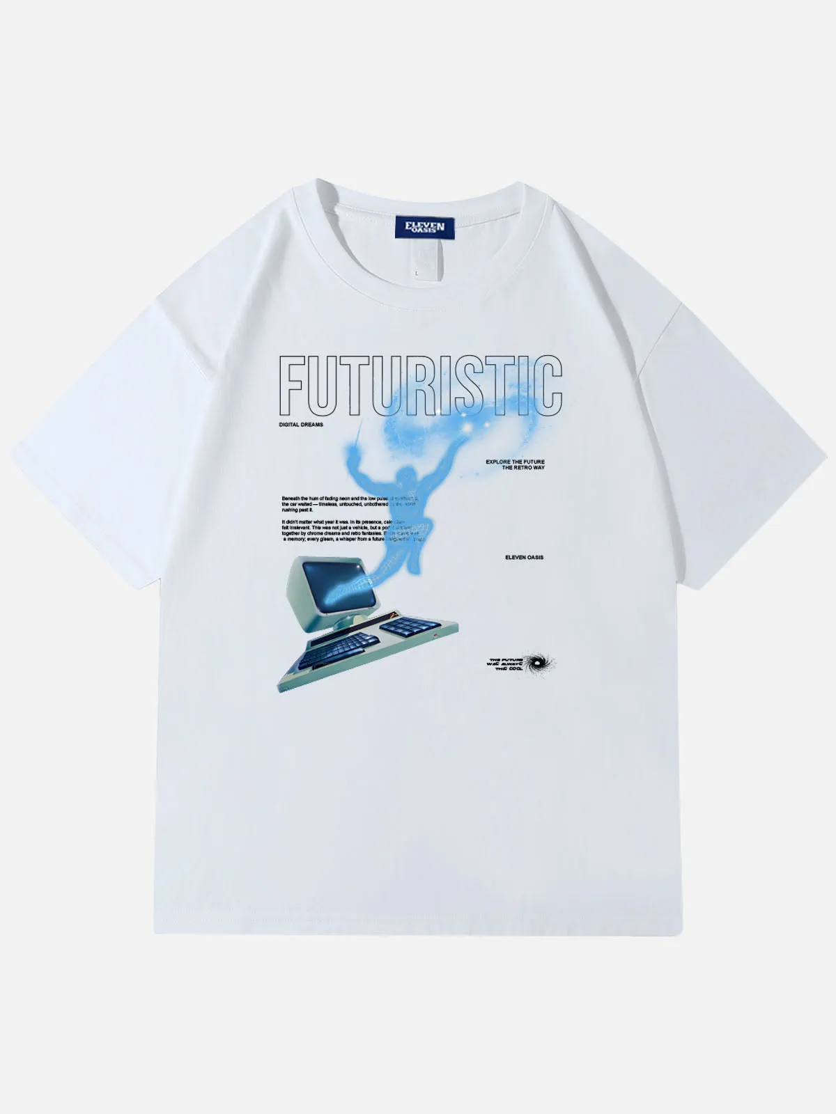 Eleven Oasis Futuristic Digital Galaxy Escape Short Sleeve Cotton T-Shirt sold by Eleven Oasis product image thumbnail 2