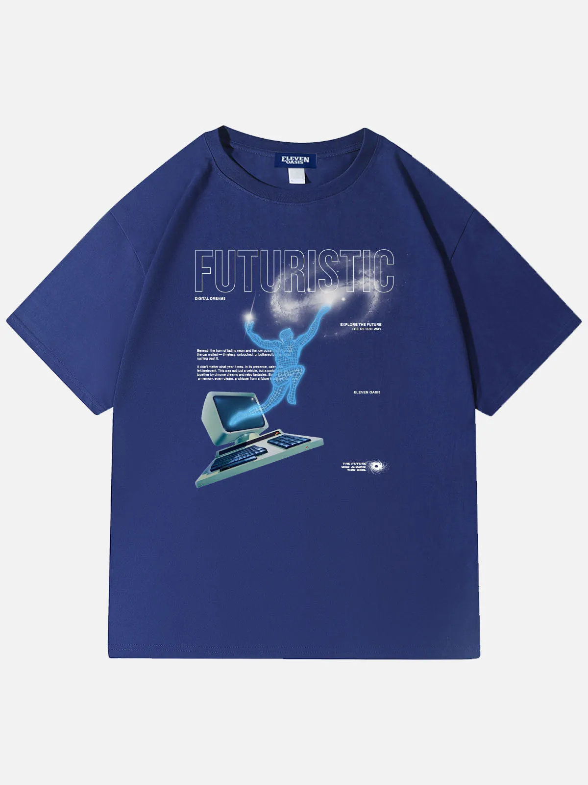 Eleven Oasis Futuristic Digital Galaxy Escape Short Sleeve Cotton T-Shirt sold by Eleven Oasis product image thumbnail 3