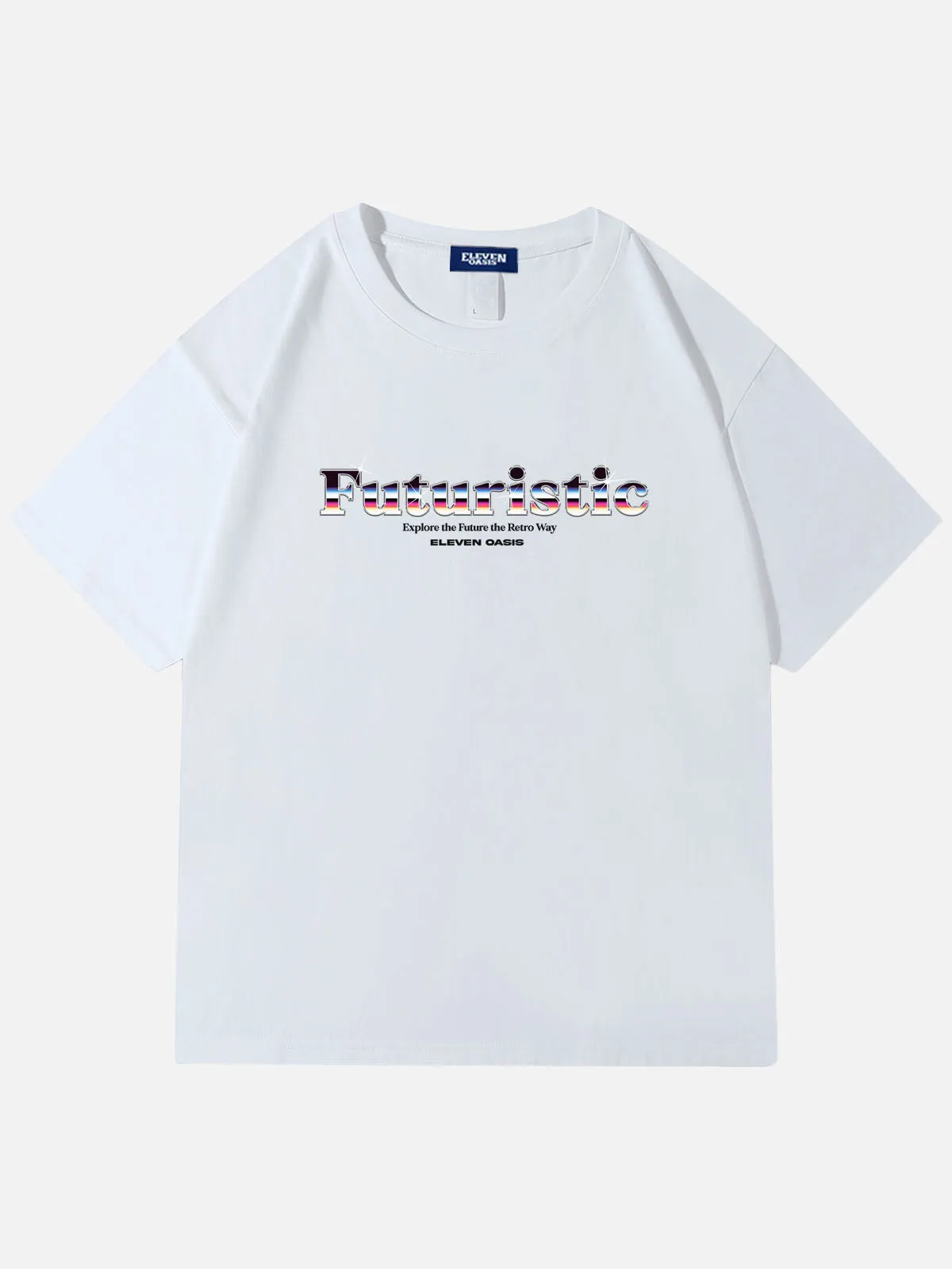 Eleven Oasis Futuristic Typography Cotton T-Shirt sold by Eleven Oasis product image thumbnail 2