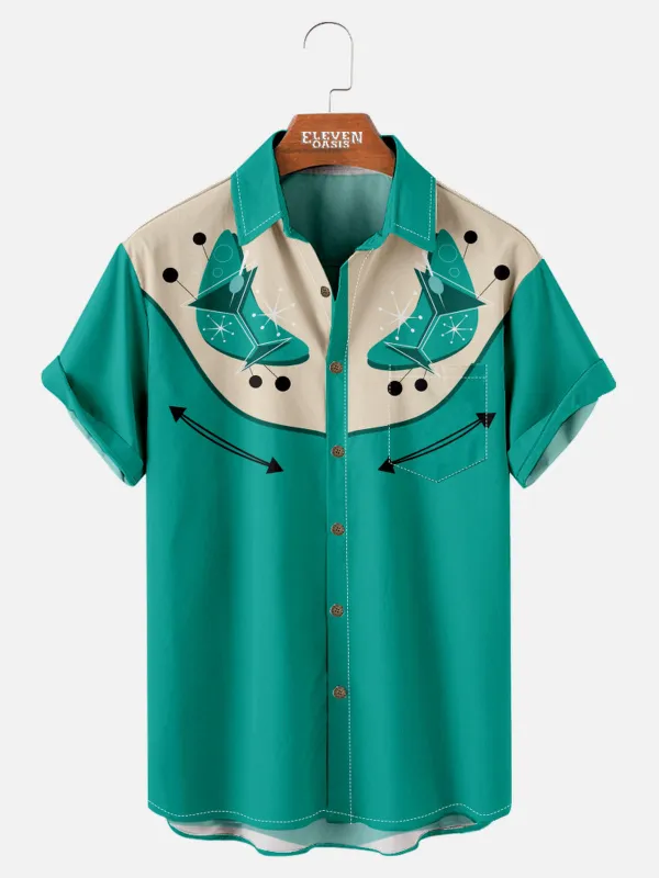 Men's Atomic Martini Western Short Sleeve Shirt sold by Eleven Oasis