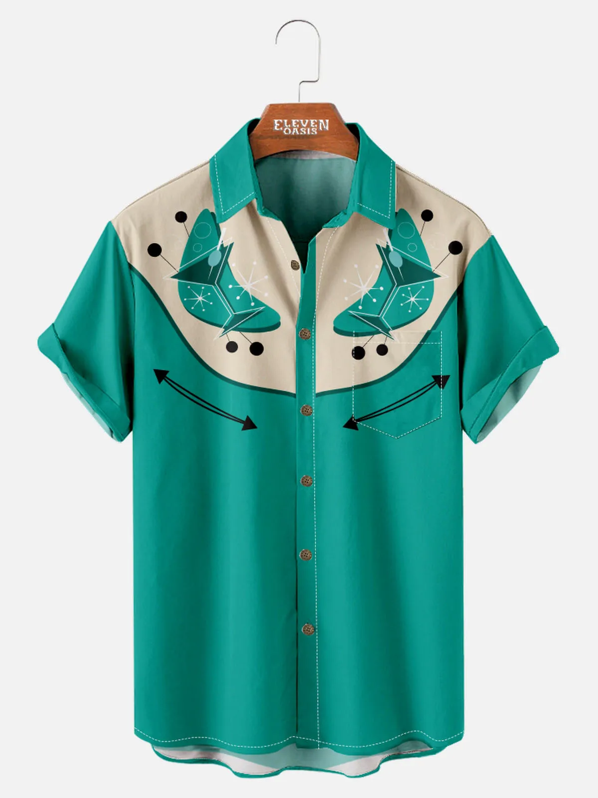 Men's Atomic Martini Western Short Sleeve Shirt sold by Eleven Oasis