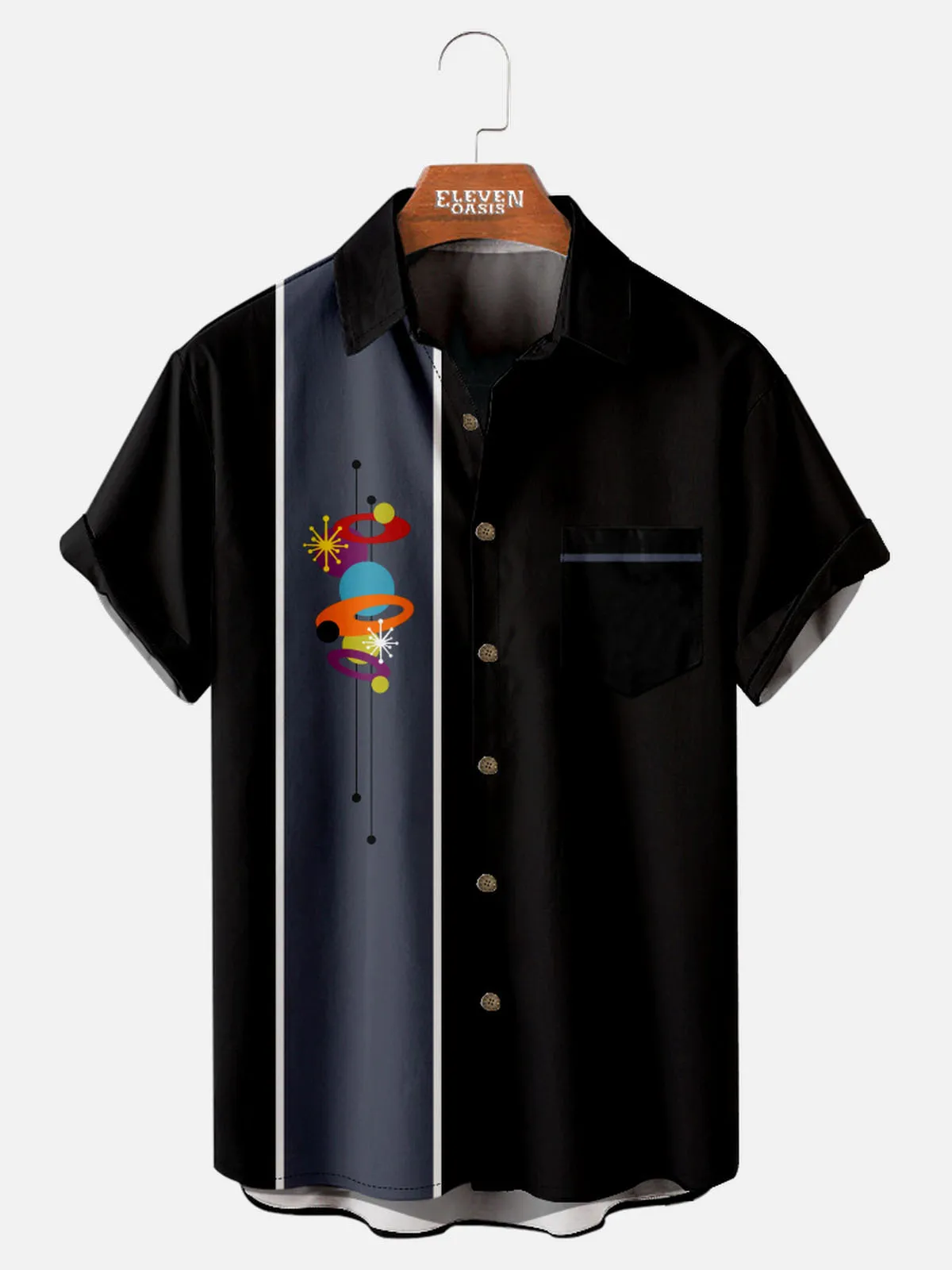 Men's Atomic Space Age Bowling Short Sleeve Shirt sold by Eleven Oasis