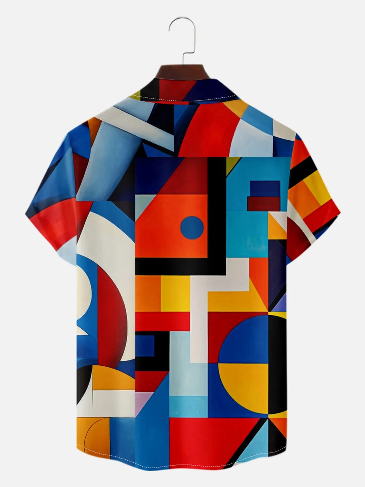 Men's Bauhaus Colorful Geometric Abstract Short Sleeve Shirt sold by Eleven Oasis product image thumbnail 2