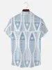 Men's Geometric Tribal Pattern Short Sleeve Shirt sold by Eleven Oasis