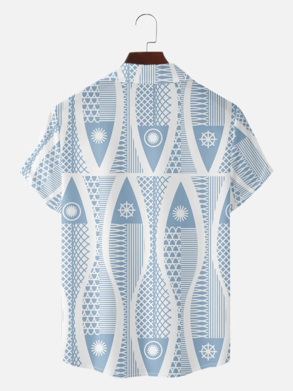 Men's Geometric Tribal Pattern Short Sleeve Shirt sold by Eleven Oasis product image thumbnail 2