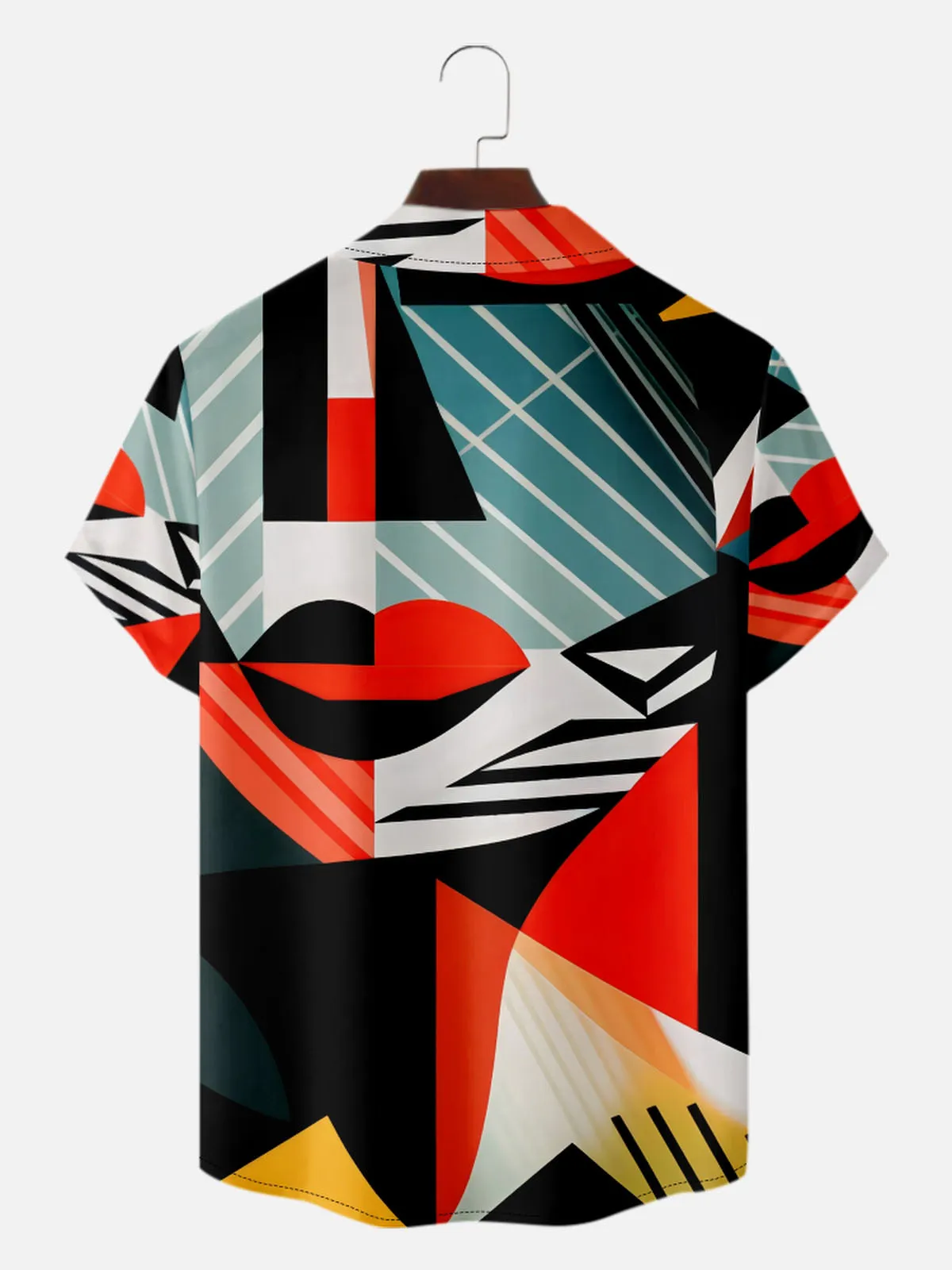 Men's Abstract Geometric Collage Short Sleeve Shirt sold by Eleven Oasis product image thumbnail 2