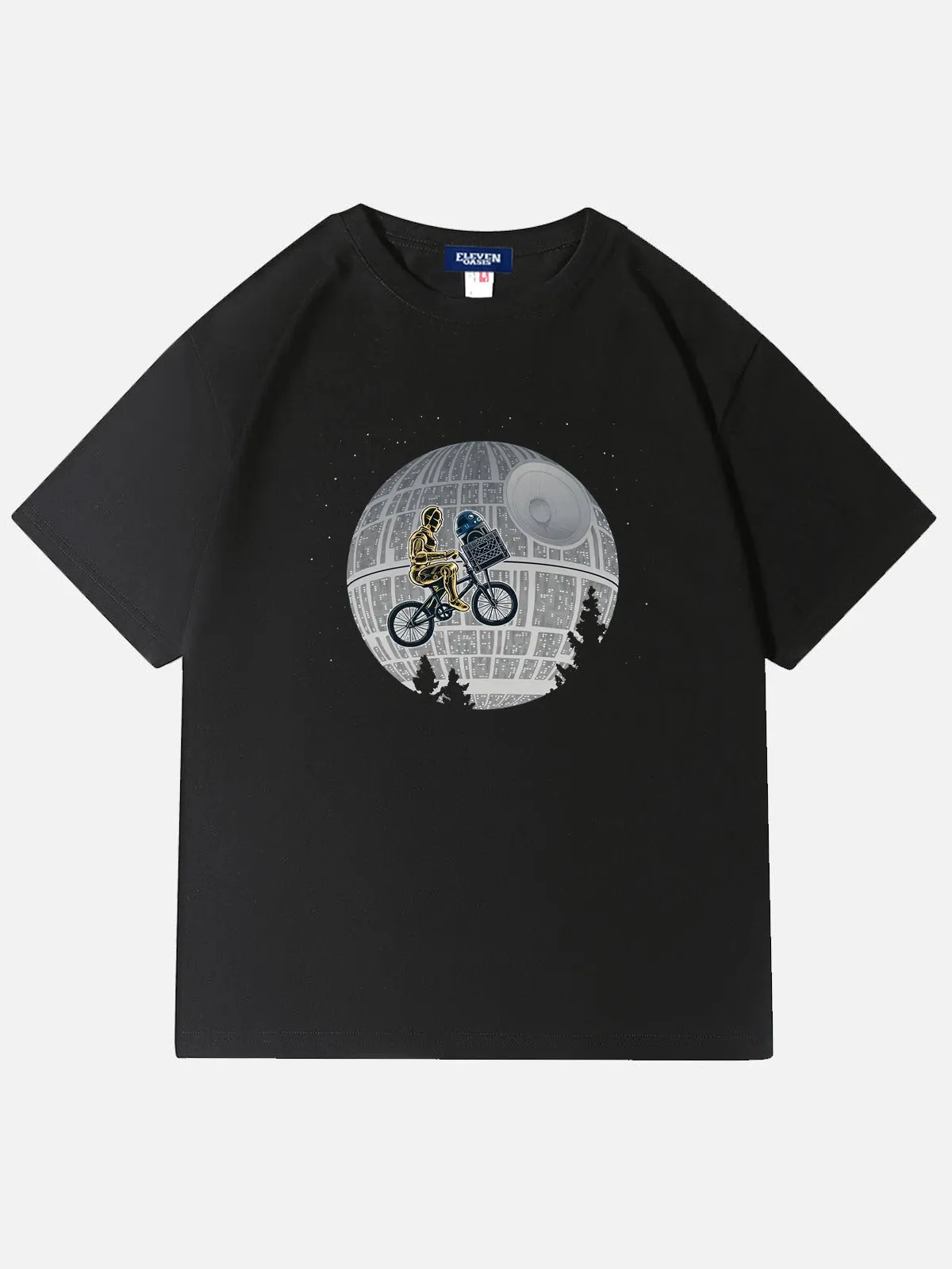 Star Wars E.T. Death Star Bicycle Parody Cotton T-Shirt sold by Eleven Oasis