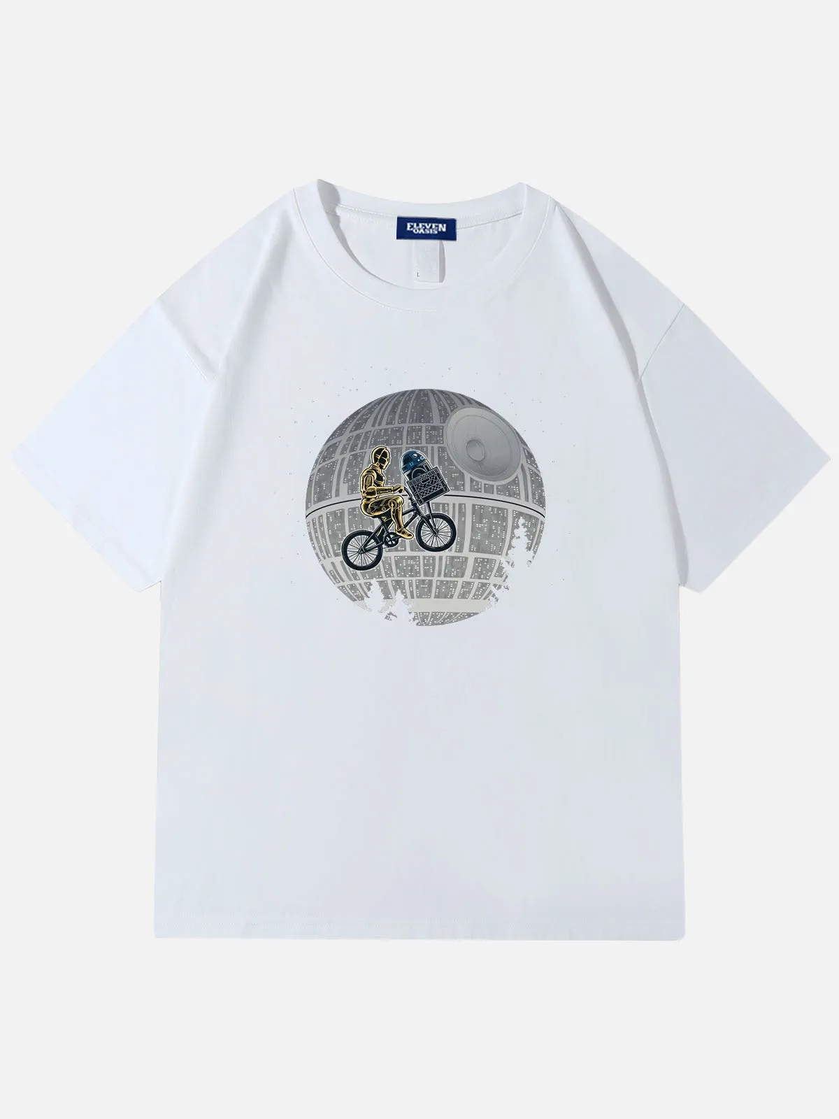 Star Wars E.T. Death Star Bicycle Parody Cotton T-Shirt sold by Eleven Oasis product image thumbnail 3