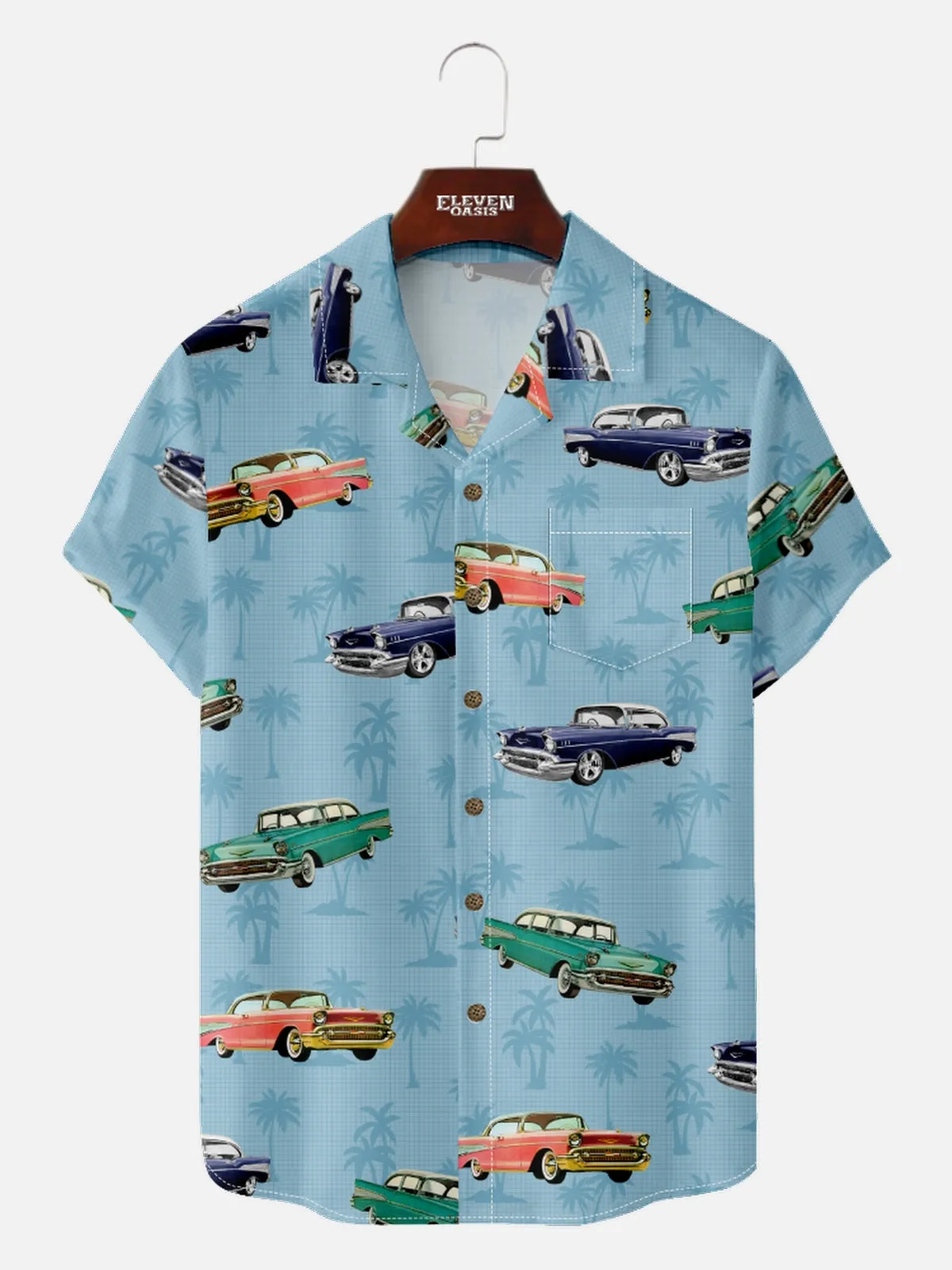 Men's Vintage Cars Palm Paradise Short Sleeve Shirt sold by Eleven Oasis product image thumbnail 2