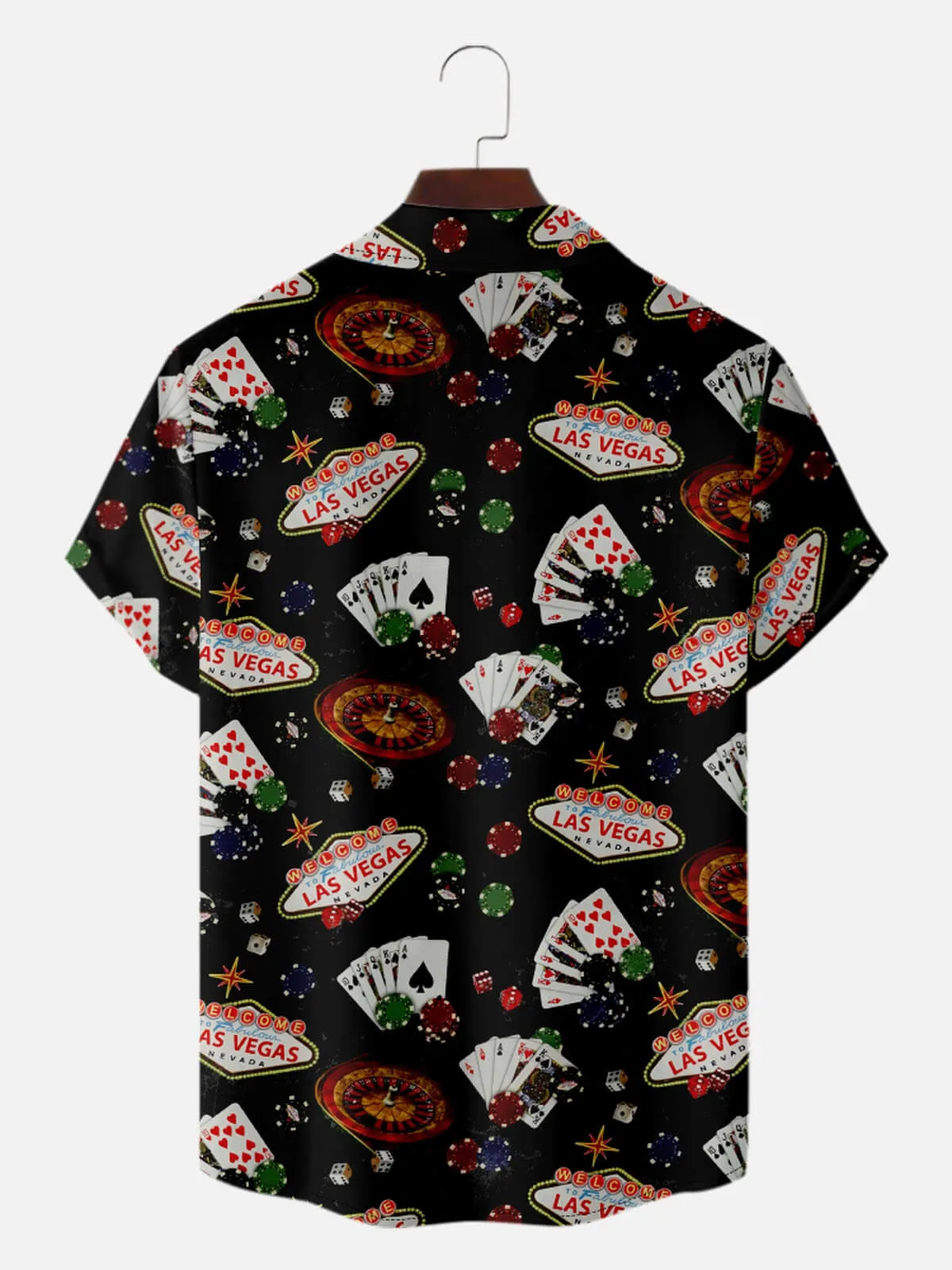 Men's Playing Cards Camp Collar Short Sleeve Shirt Welcome to Las Vegas Game Heaven sold by Eleven Oasis product image thumbnail 2