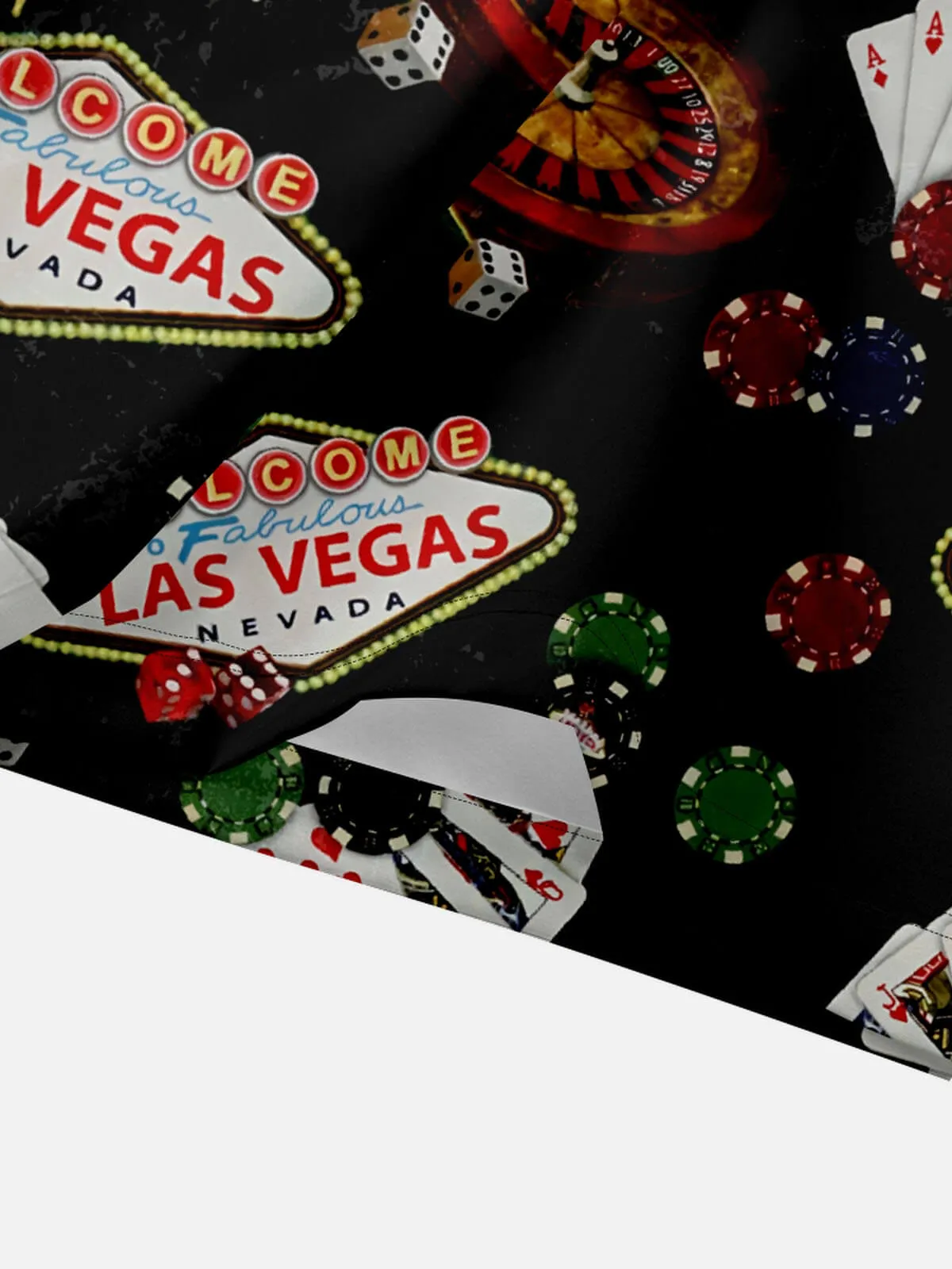 Men's Playing Cards Camp Collar Short Sleeve Shirt Welcome to Las Vegas Game Heaven sold by Eleven Oasis product image thumbnail 3