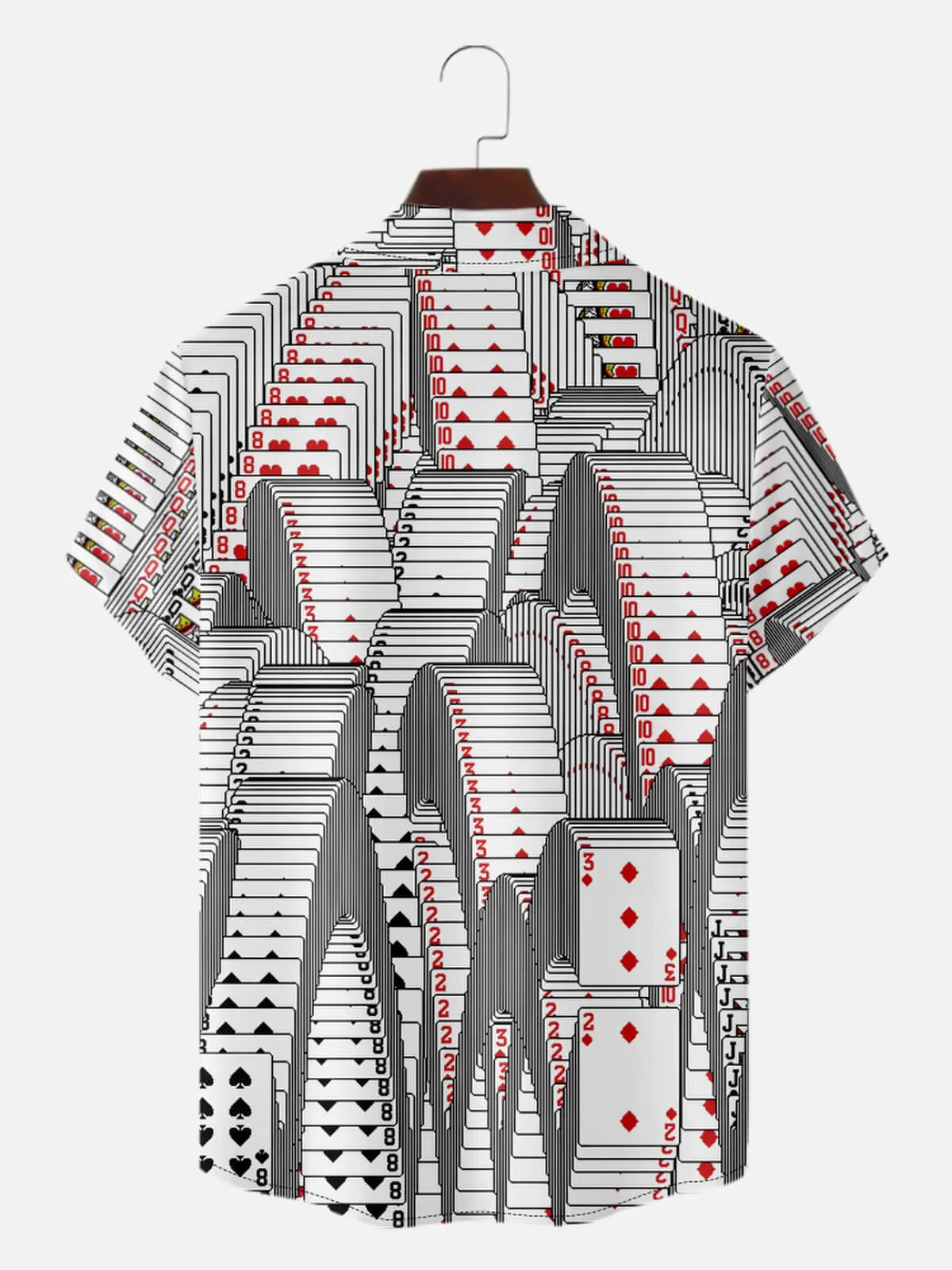 Men's Playing Cards Camp Collar Short Sleeve Shirt Rolling Poker sold by Eleven Oasis product image thumbnail 2