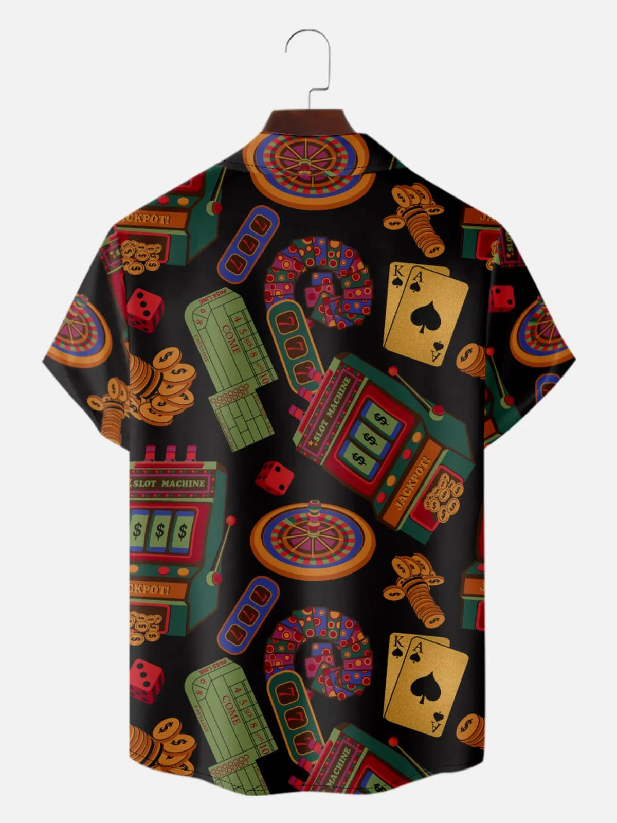 Men's Playing Cards Camp Collar Short Sleeve Shirt Bonus Round Poker sold by Eleven Oasis product image thumbnail 2