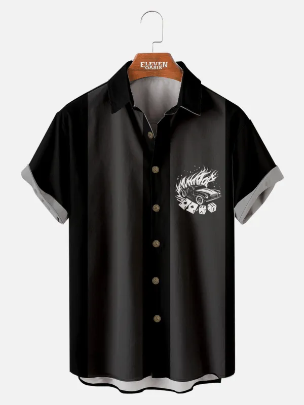 Men's Hot Rod Dice Flames Short Sleeve Shirt sold by Eleven Oasis
