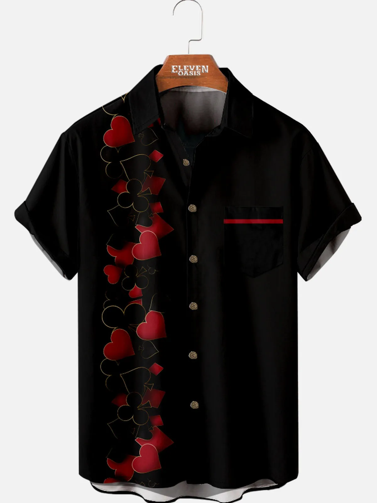 Tall Men's Card Suit Cascade Short Sleeve Shirt sold by Eleven Oasis