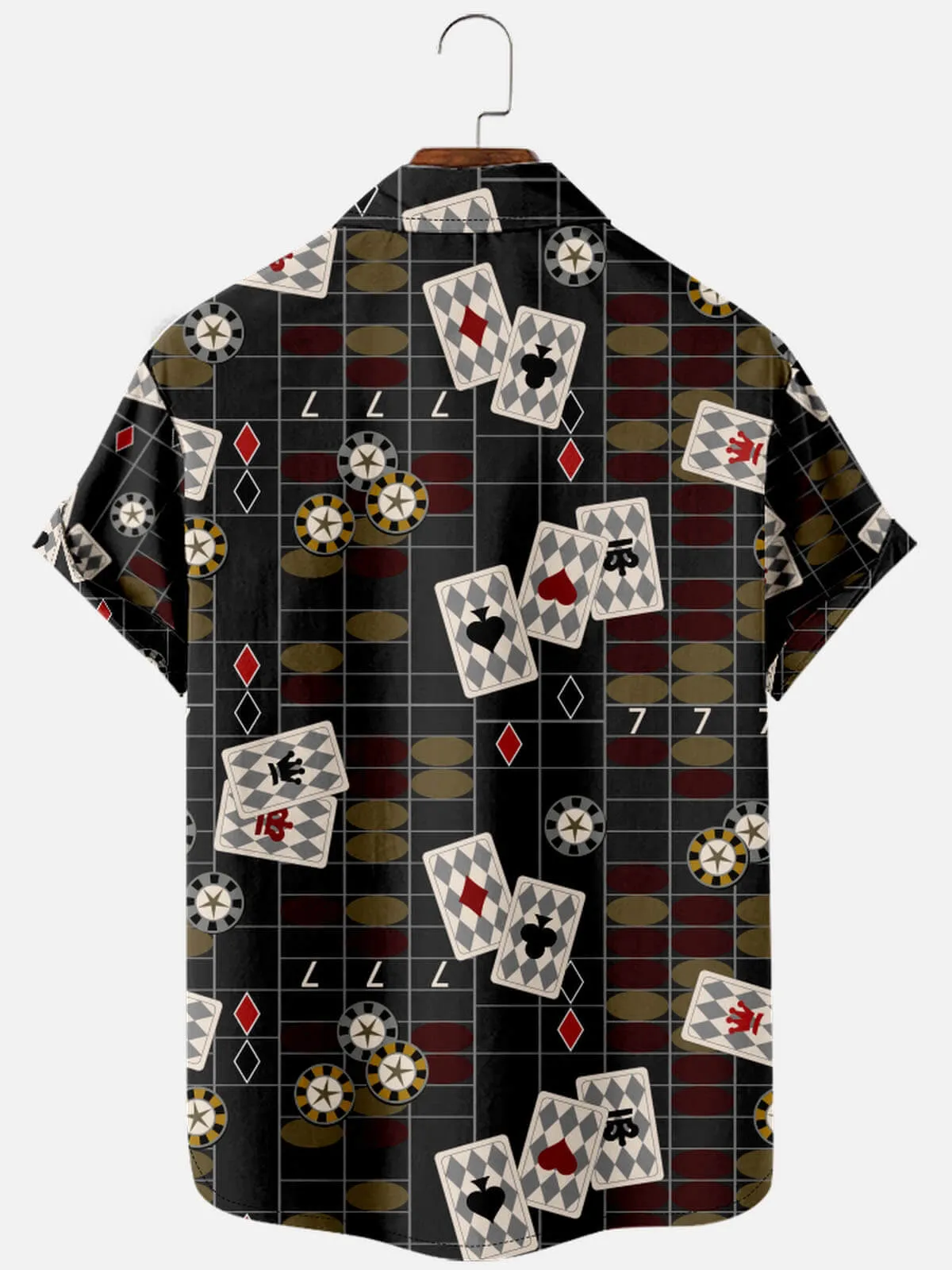 Tall Men's Casino Grid Pattern Short Sleeve Shirt sold by Eleven Oasis product image thumbnail 2