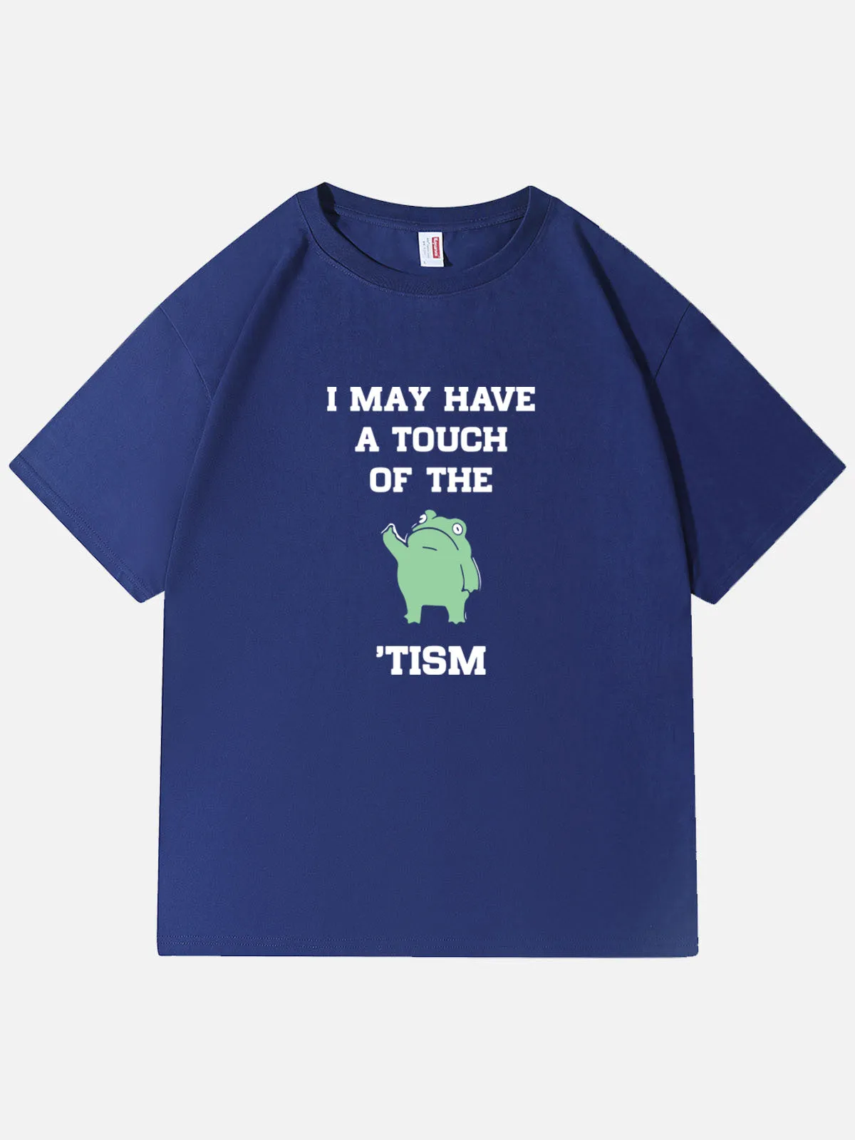 Touch of the Tism Frog Meme Cotton T-Shirt sold by Eleven Oasis product image thumbnail 2