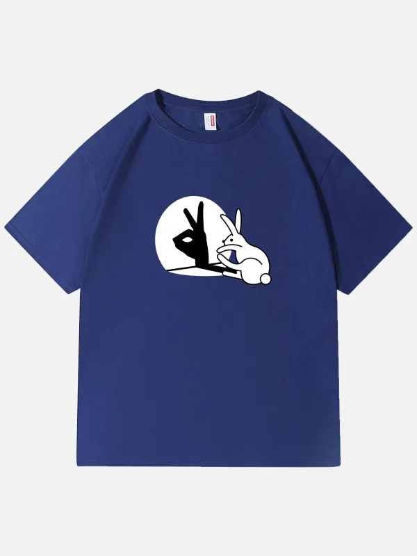 Easter Bunny Hand Shadow Puppet Cotton T-Shirt sold by Eleven Oasis