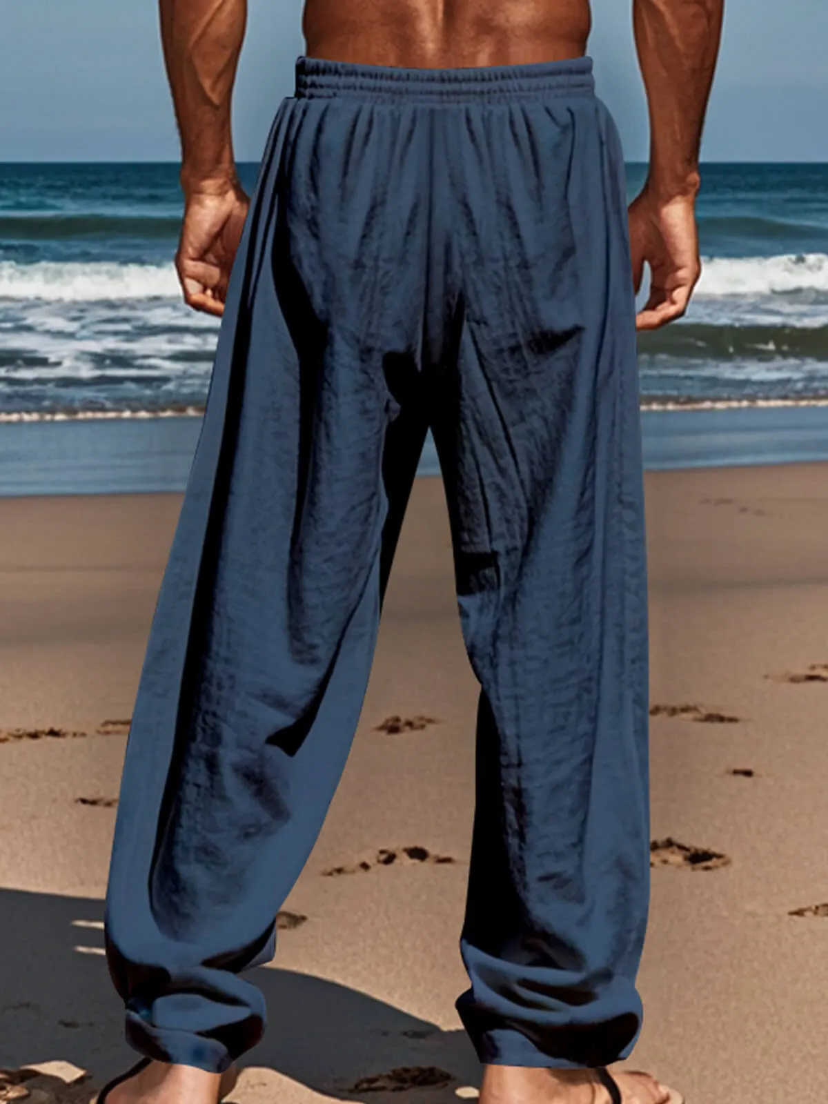 Men's Relaxed Linen Straight Leg Pants sold by Eleven Oasis product image thumbnail 3