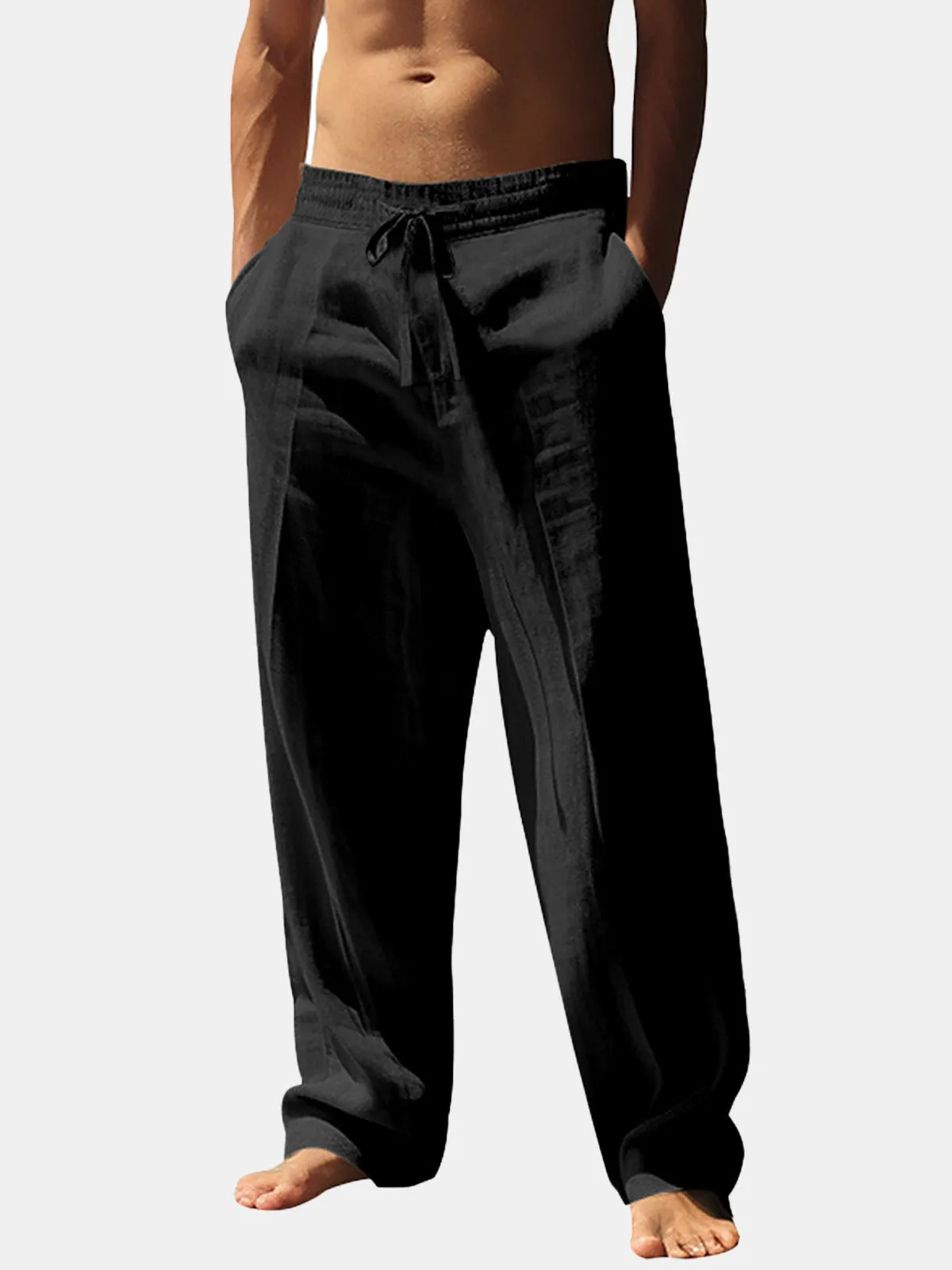 Men's Relaxed Linen Straight Leg Pants sold by Eleven Oasis product image thumbnail 4