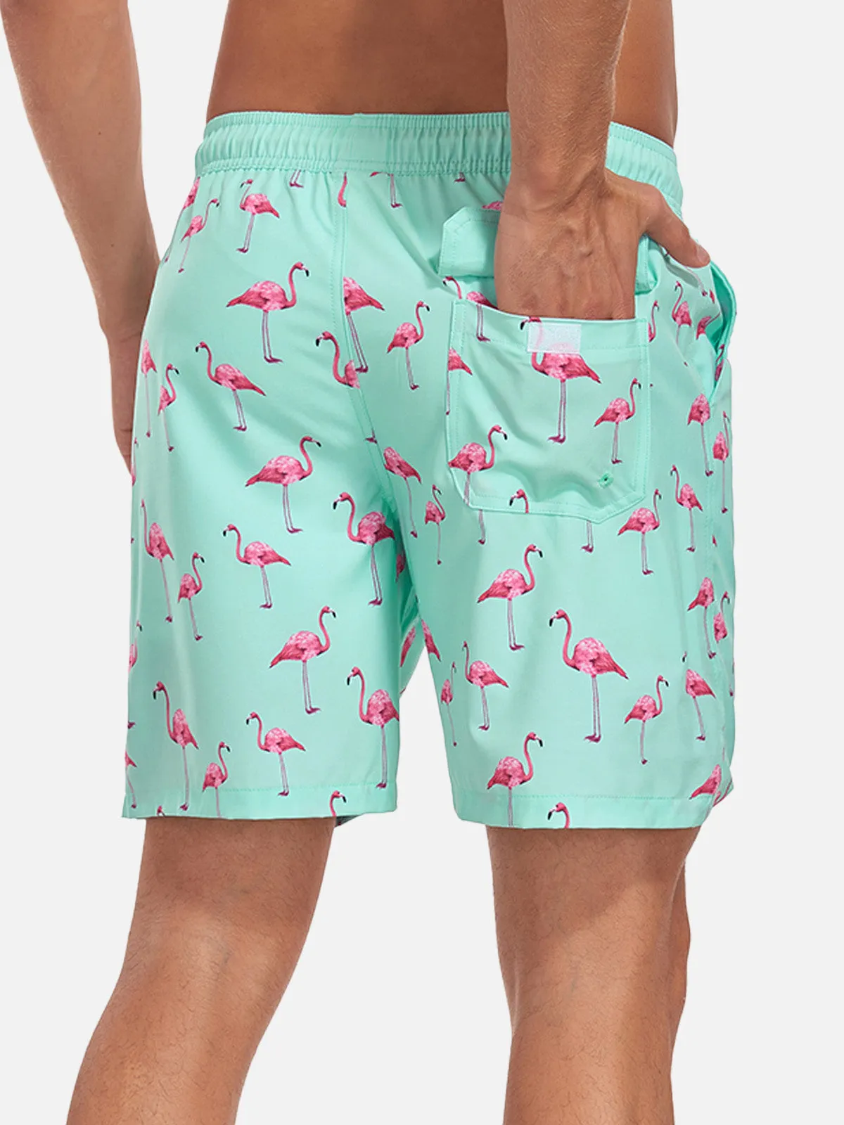 Men's Flamingo Print Swim Trunks sold by Eleven Oasis product image thumbnail 3