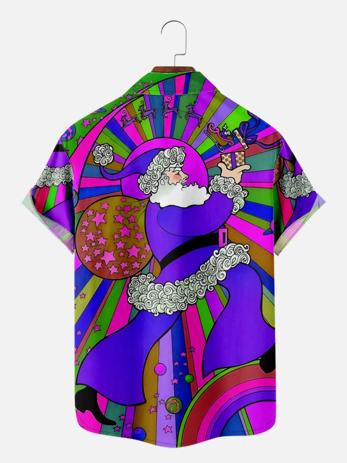Men's Psychedelic Santa Short Sleeve Shirt sold by Eleven Oasis product image thumbnail 4