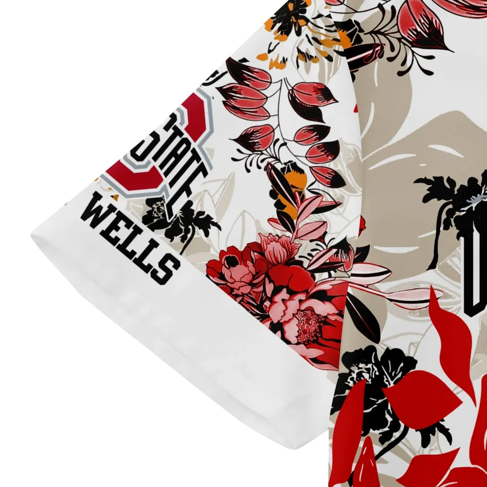 Tall Ohio State Buckeyes American Football Hawaiian Print Short Sleeve Shirt sold by Eleven Oasis product image thumbnail 3