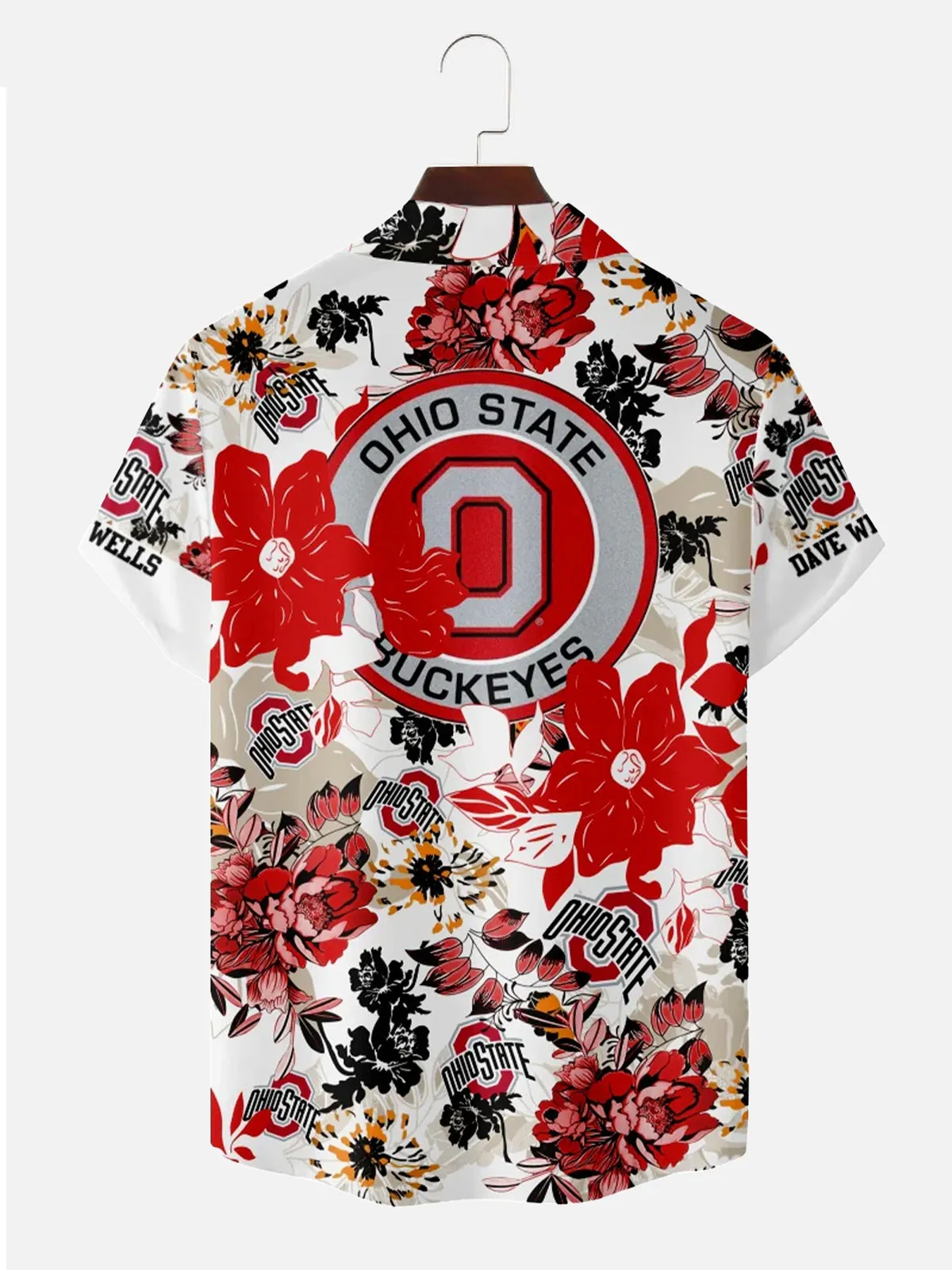 Tall Ohio State Buckeyes American Football Hawaiian Print Short Sleeve Shirt sold by Eleven Oasis product image thumbnail 2