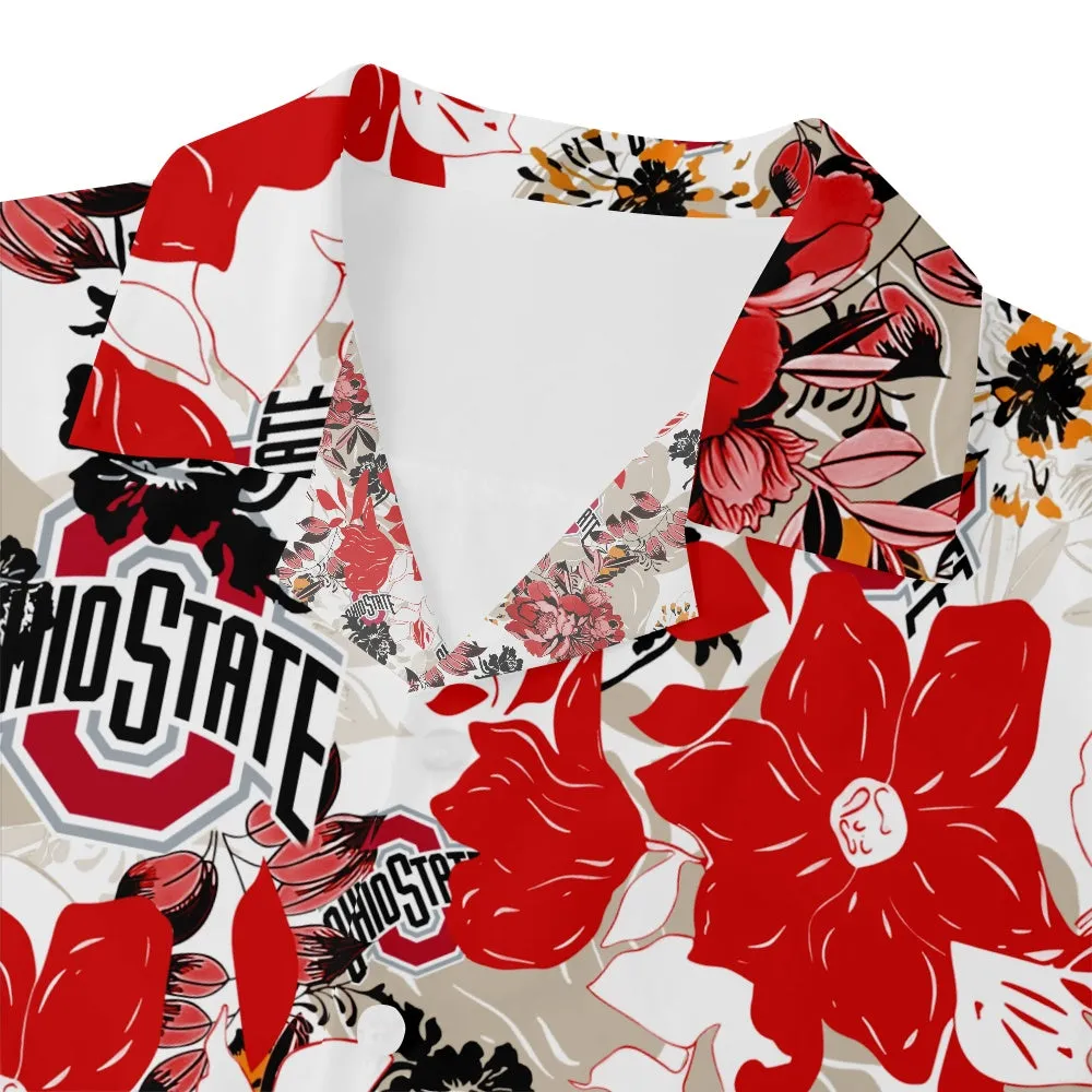 Tall Ohio State Buckeyes American Football Hawaiian Print Short Sleeve Shirt sold by Eleven Oasis product image thumbnail 4