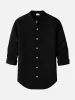 Men's Linen Blend Band Collar Long Sleeve Shirt sold by Eleven Oasis