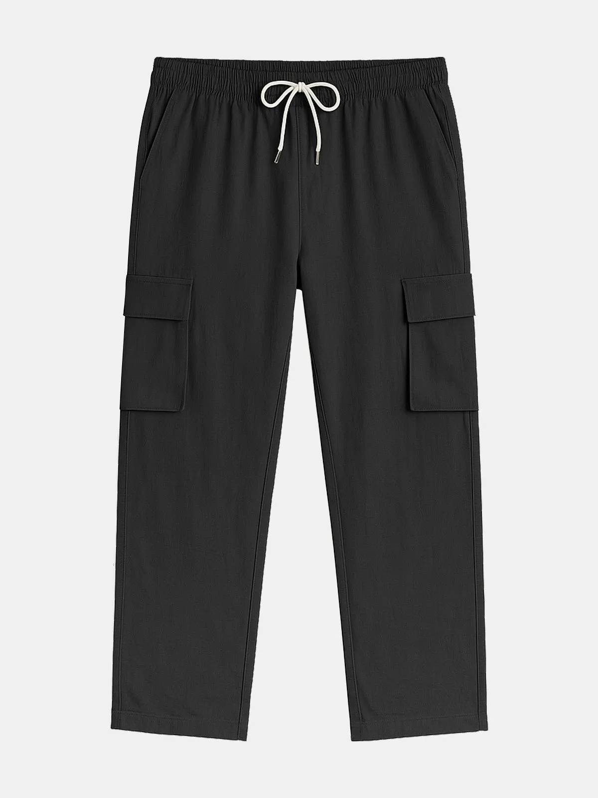 Men's Solid Color Linen Basic Breathable Vacation Cargo Pants sold by Eleven Oasis product image thumbnail 2