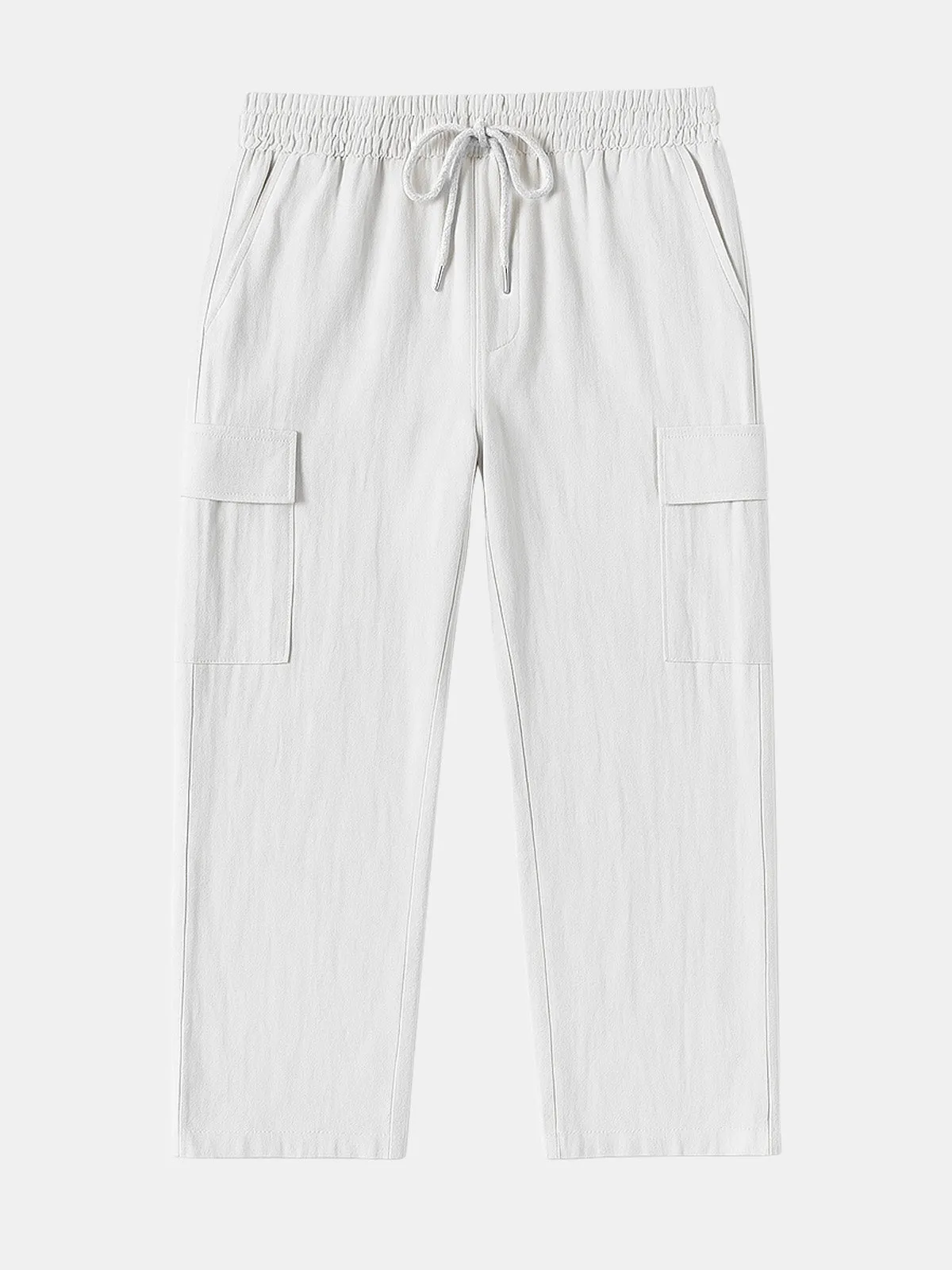 Men's Solid Color Linen Basic Breathable Vacation Cargo Pants sold by Eleven Oasis product image thumbnail 5