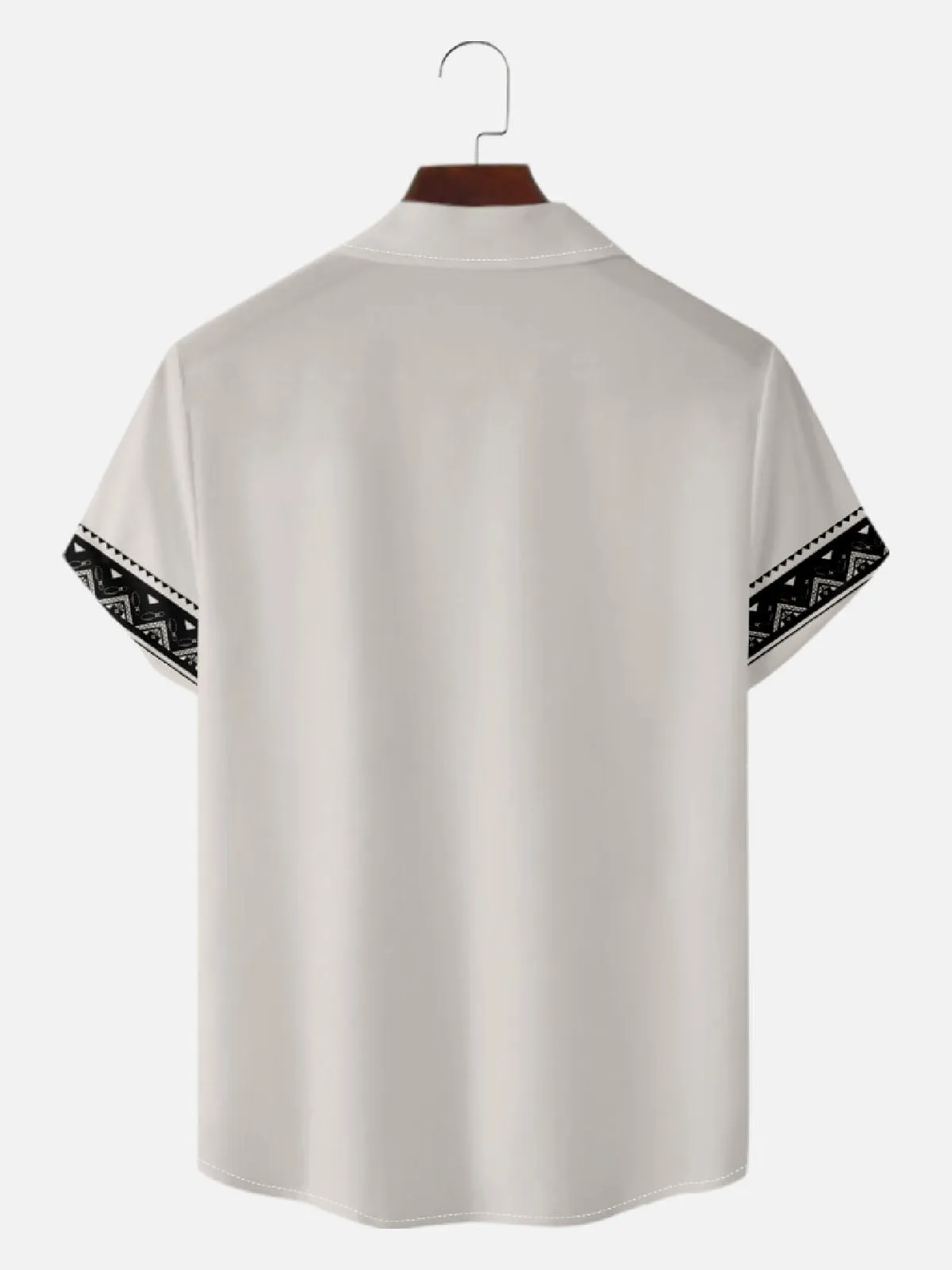 Men's Geometric Border Trim Short Sleeve Shirt sold by Eleven Oasis product image thumbnail 2