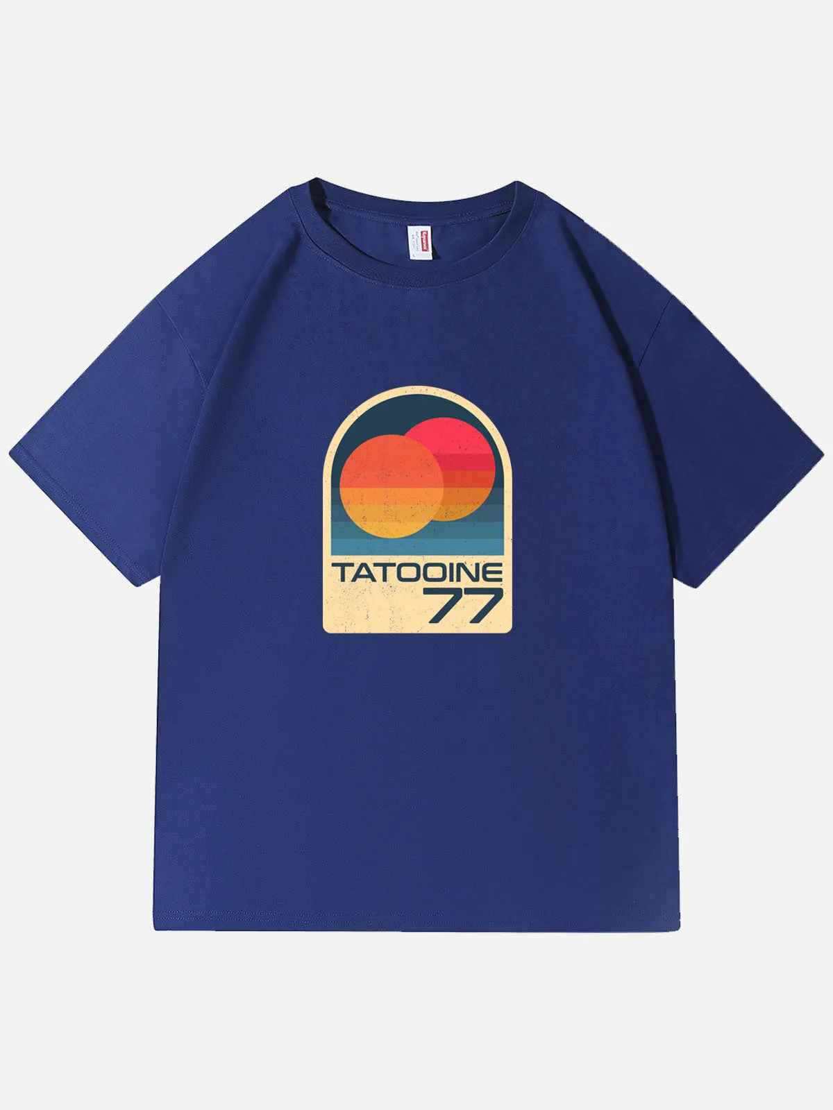 Star Wars Tatooine 77 Vintage Badge Cotton T-Shirt sold by Eleven Oasis product image thumbnail 2