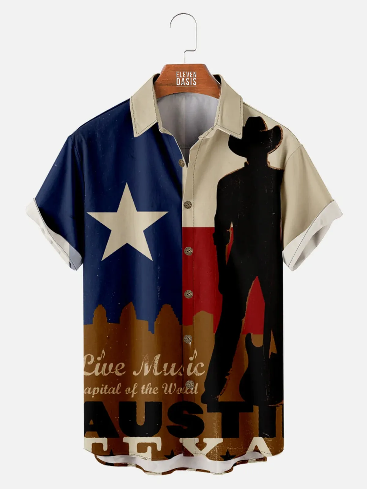 Tall Men's Austin Texas Live Music Capital Short Sleeve Shirt sold by Eleven Oasis