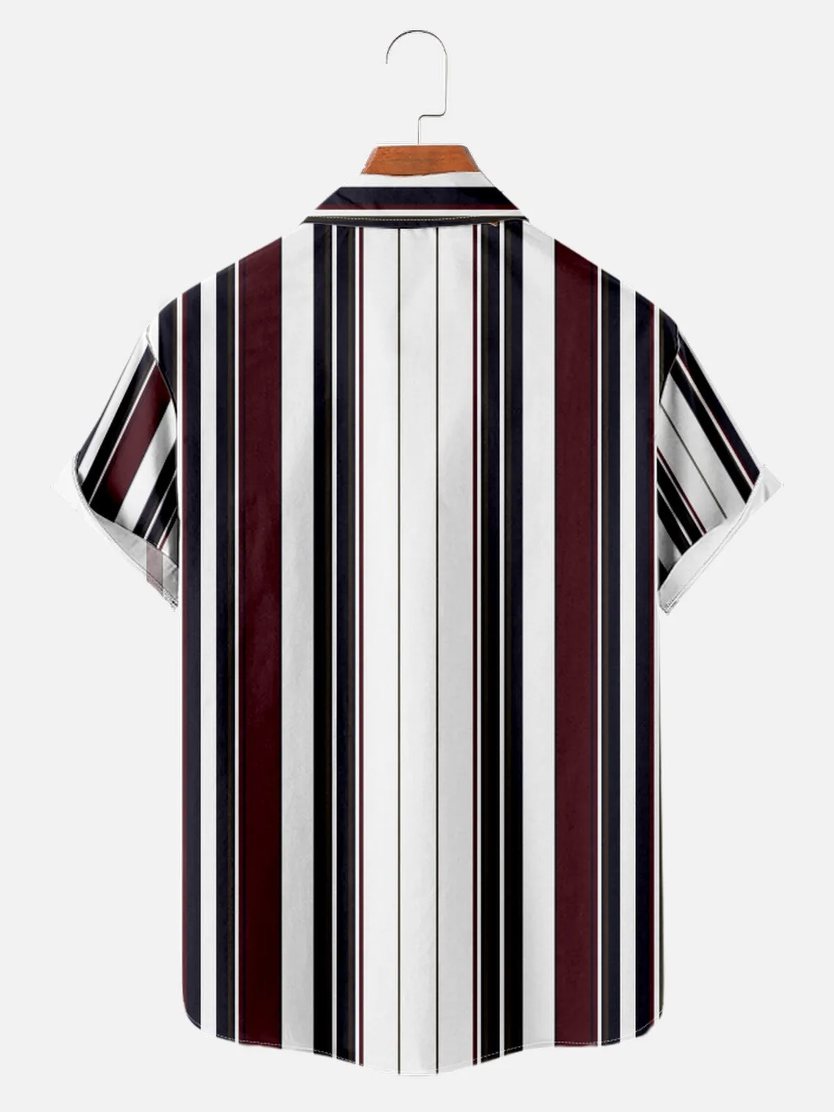 Tall Men's Retro Vertical Stripe Short Sleeve Shirt sold by Eleven Oasis product image thumbnail 2