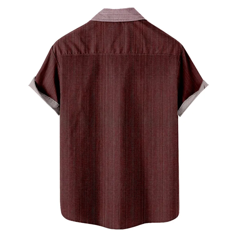 Tall Men's Striped Detail Pattern Short Sleeve Shirt sold by Eleven Oasis product image thumbnail 2