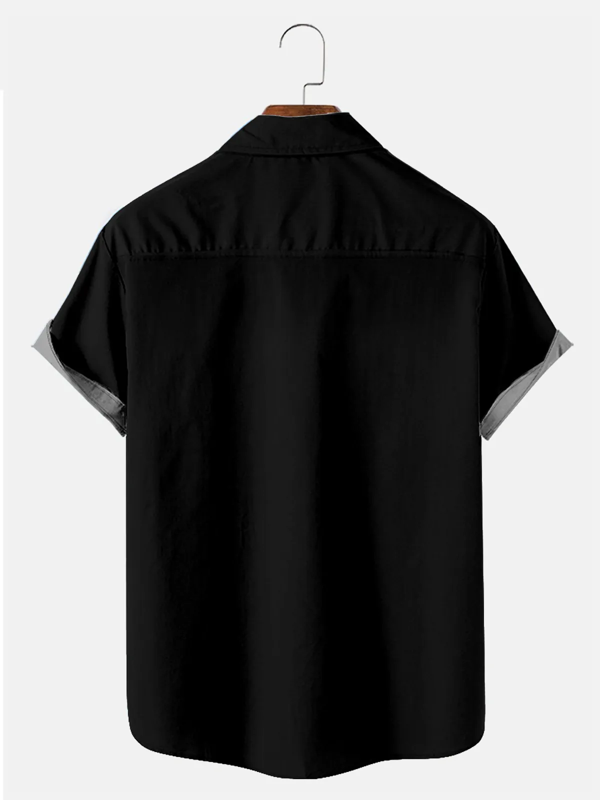 Tall Men's Geometric Stripes Pattern Panel Short Sleeve Shirt sold by Eleven Oasis product image thumbnail 2