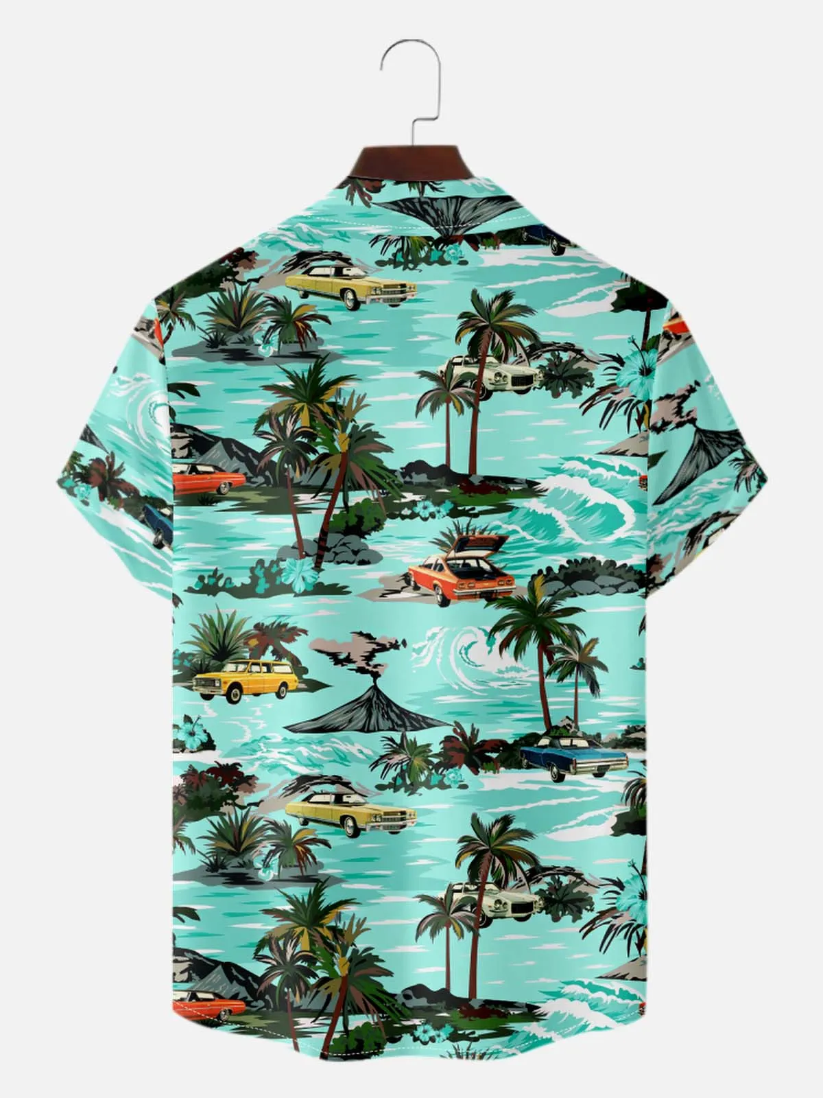 Men's Beachside Cruiser Palm Hawaiian Short Sleeve Shirt sold by Eleven Oasis product image thumbnail 4