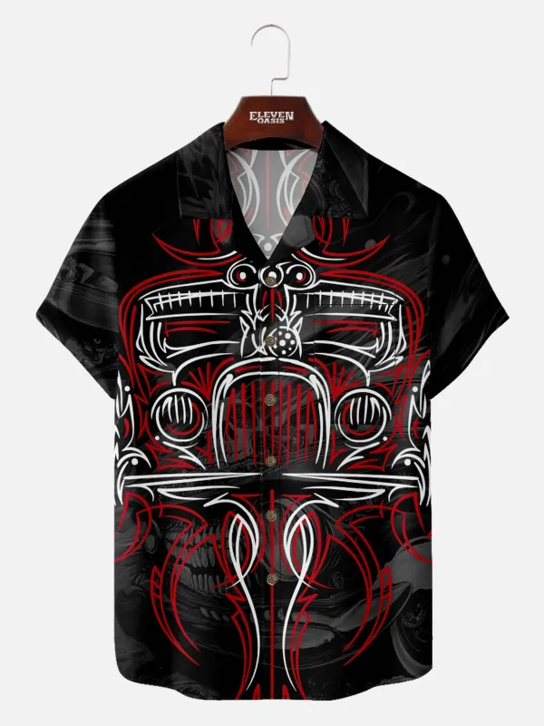 Men's Hot Rod Pinstripe Art Short Sleeve Shirt made by Eleven Oasis